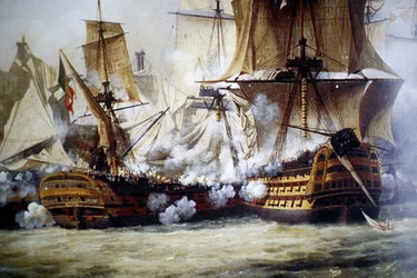 Scène de la bataille de Trafalgar